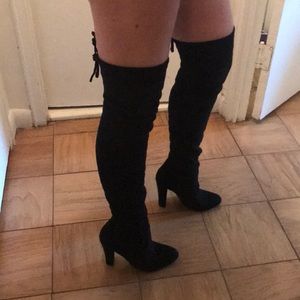 Over the knee suede boots